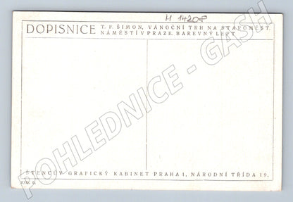 Pohlednice Staroměstské náměstí – Vánoční trh, T. F. Šimon (M14208)