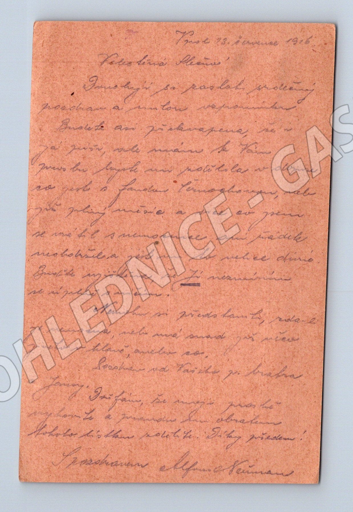 Pohlednice polní pošta 1916 – originál (M14257)
