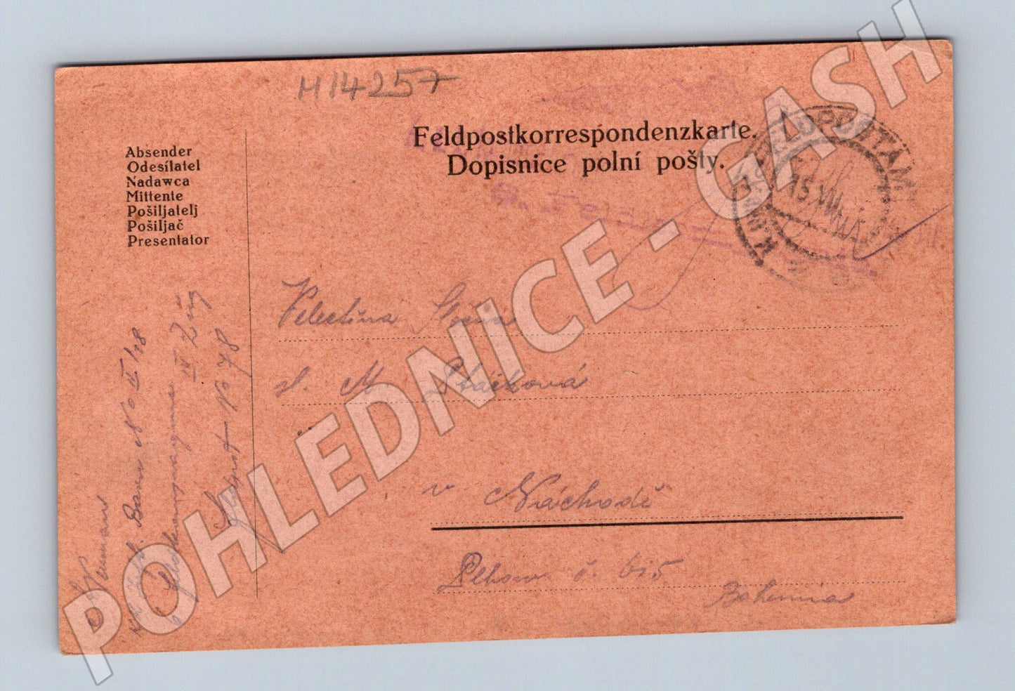 Pohlednice polní pošta 1916 – originál (M14257)
