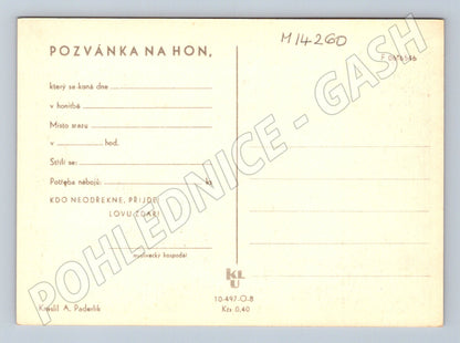 Pohlednice Pozvánka na hon – myslivecký motiv (M14260)