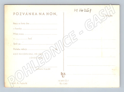 Pohlednice Pozvánka na hon – ilustrace A. Paderlík (M14261)