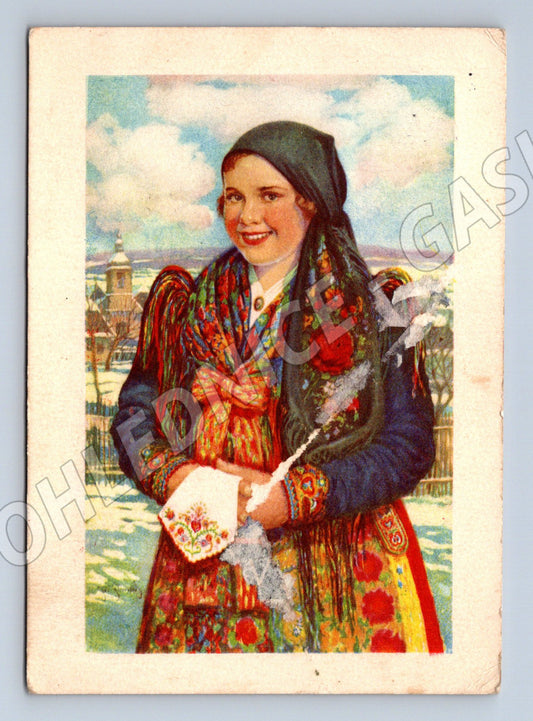 Pohlednice dívka v kroji (M14266)