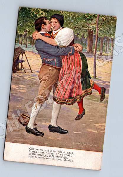 Pohlednice Etnografie Český pár v krojích (M14268)