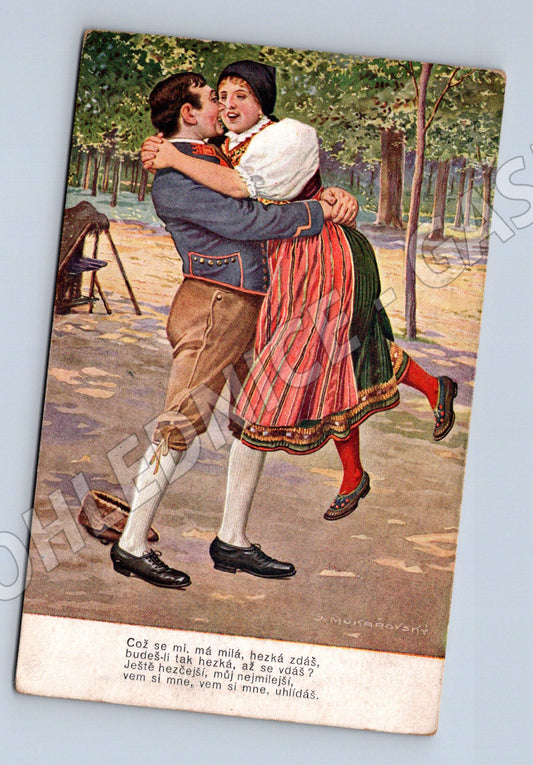 Pohlednice Etnografie Český pár v krojích (M14268)