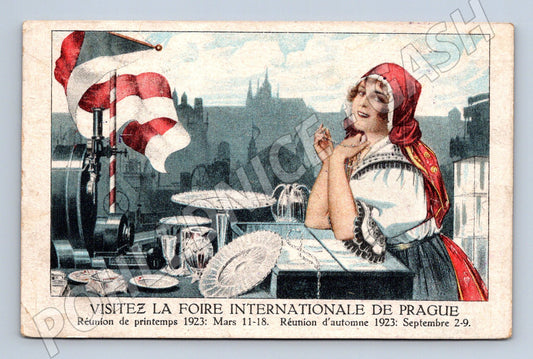 Pohlednice žena v kroji Mezinárodní výstava Praha 1923 (M14278)