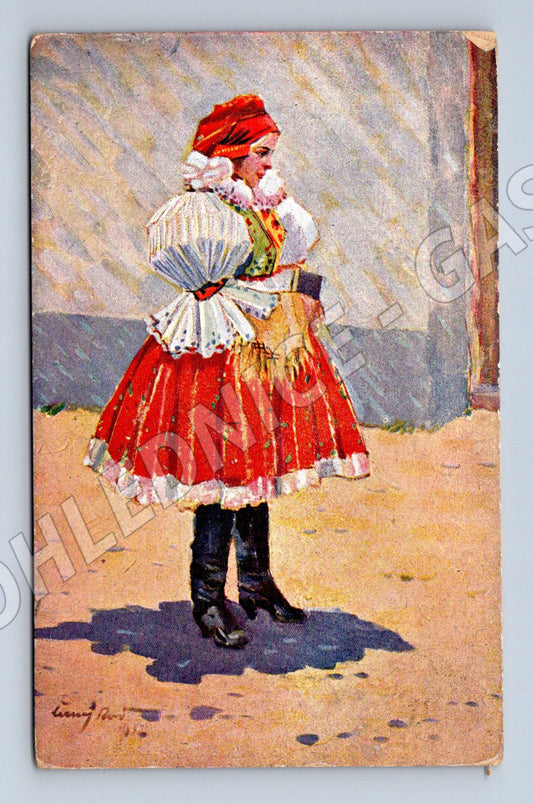 Pohlednice Dívka v kroji (M14282)
