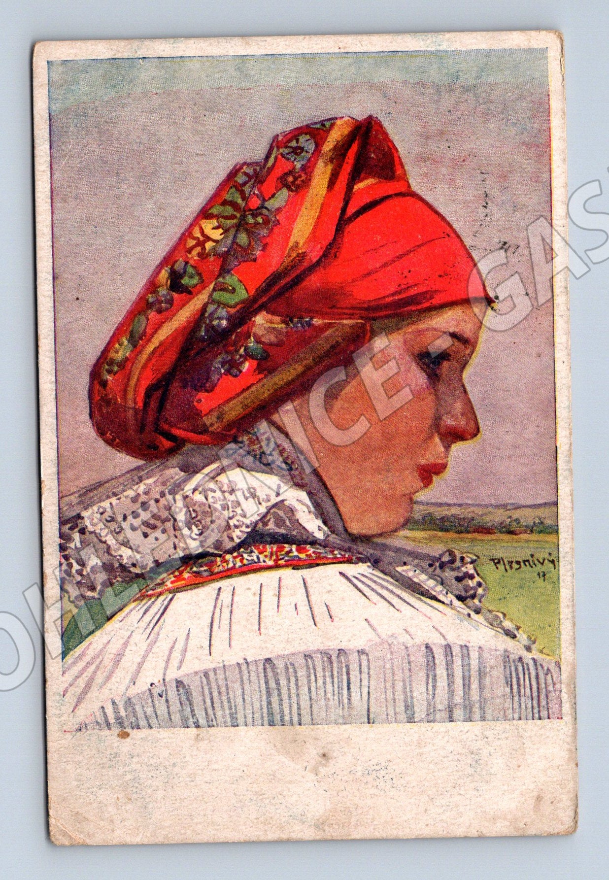Pohlednice Slovenská dívka v kroji (M14283)