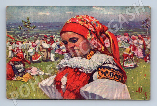 Pohlednice Dívka z Vlčnova Etnografická (M14285)