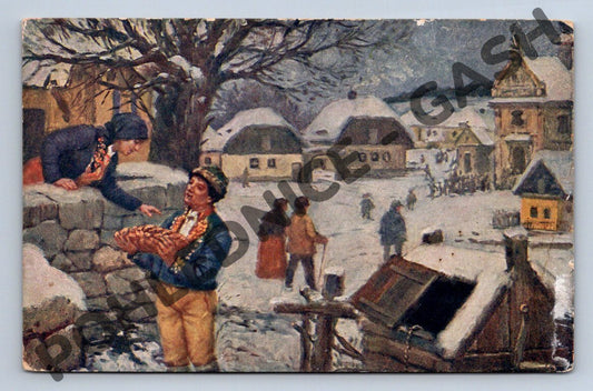 Pohlednice Vánoční zimní vesnice Velitelství VIII pěší brigády (M1432)