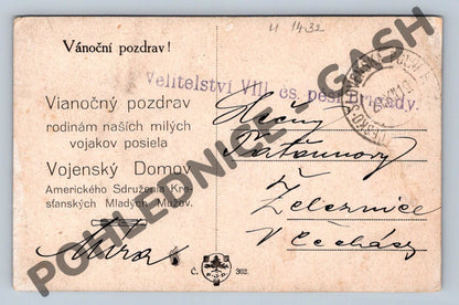 Pohlednice Vánoční zimní vesnice Velitelství VIII pěší brigády (M1432)