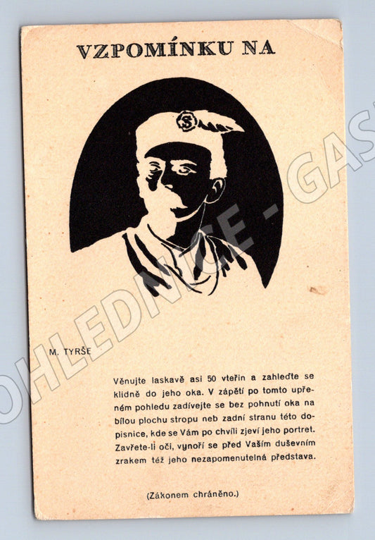 Pohlednice M. Tyrš – vzpomínka (M14353)