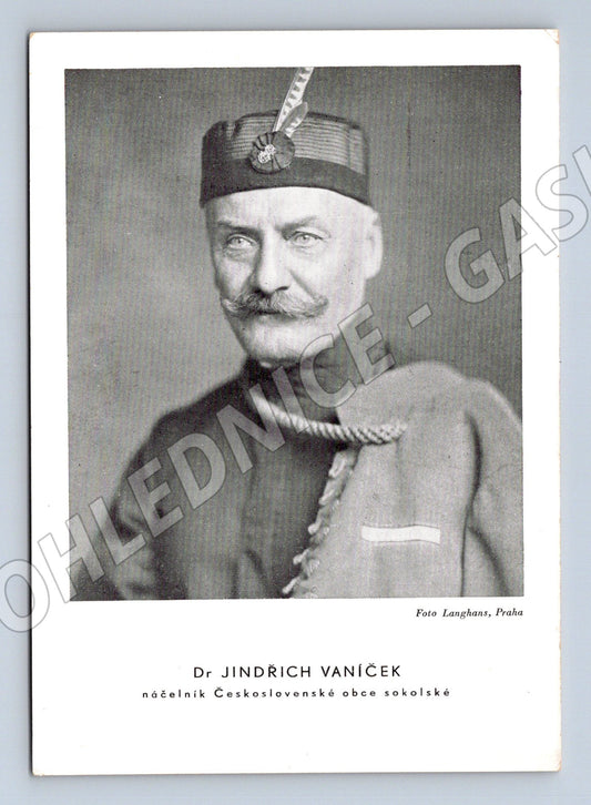 Pohlednice Dr. Jindřich Vaníček, Sokol, portrét (M14365)