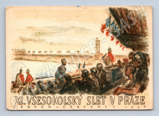 Pohlednice Slet 1948 Praha (XI. všesokolský slet, M14366)