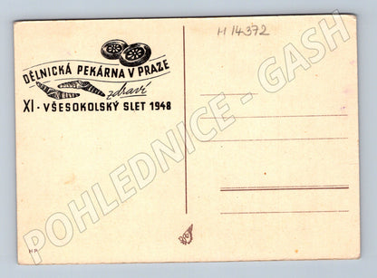 Pohlednice  Slet Praha 1948 XI. všesokolský slet (M14372)