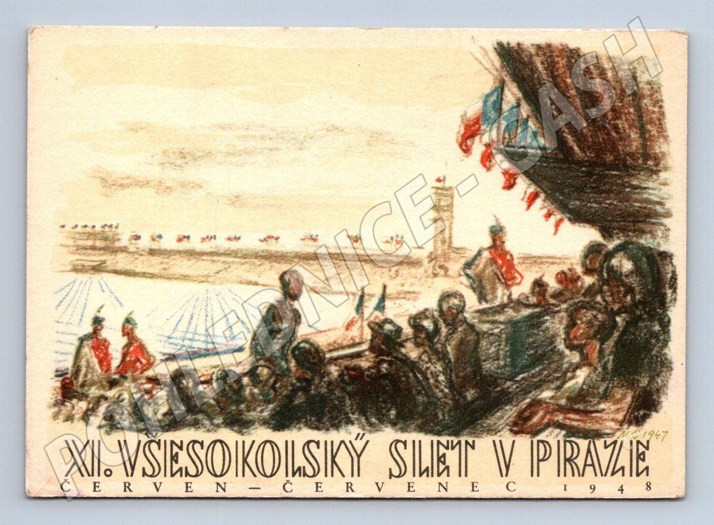 Pohlednice M14373 Všesokolský slet Praha 1948 (Pohlednice XI.)