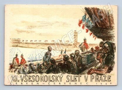 Pohlednice M14373 Všesokolský slet Praha 1948 (Pohlednice XI.)