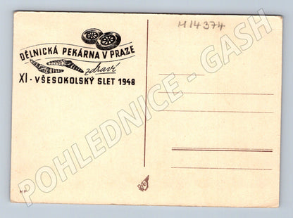 Pohlednice XI. všesokolský slet Praha 1948 (M14374)