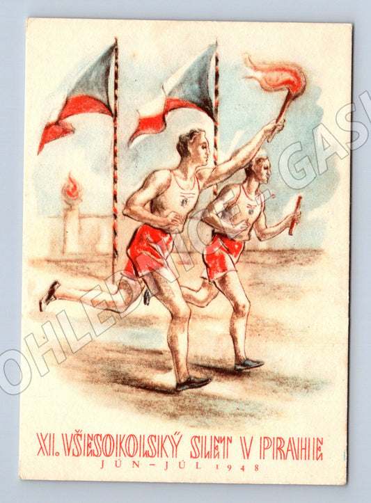 Pohlednice XI. všesokolský slet Praha 1948 (M14378)