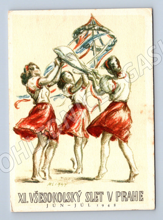 Pohlednice XII. všesokolský slet Praha 1948 (M14385)