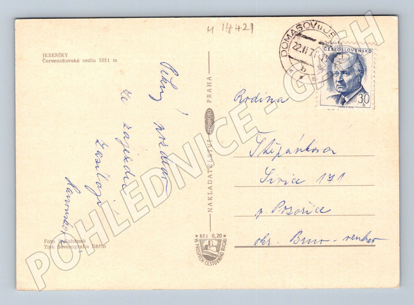 Pohlednice Jeseníky Červenohorské sedlo zimní (M14421)