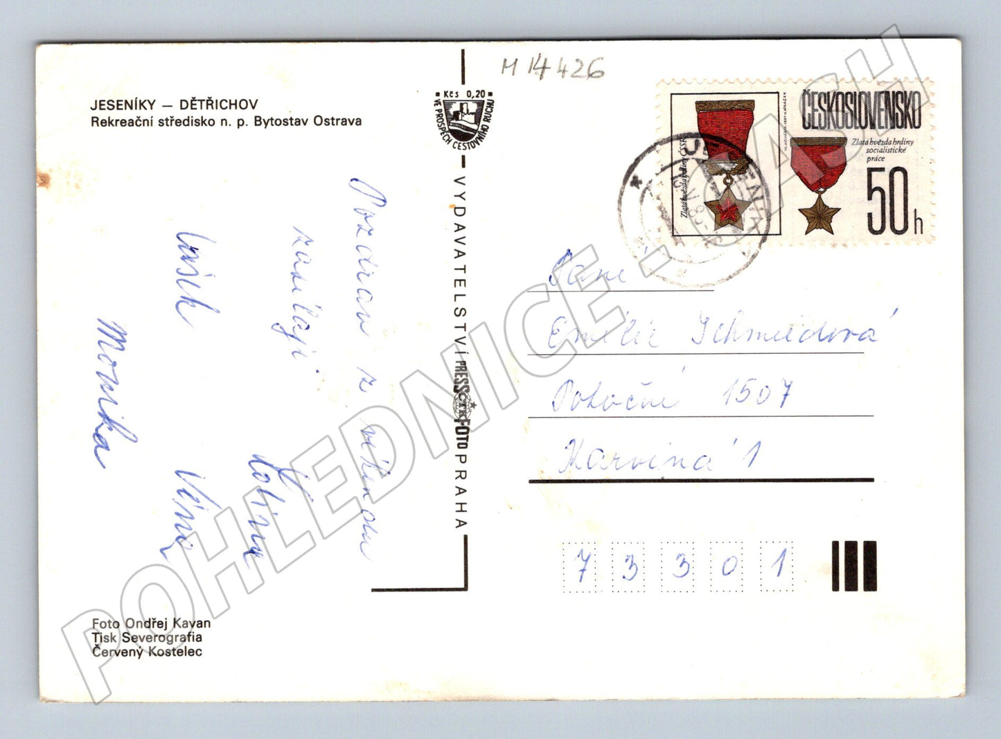 Pohlednice Jeseníky Dětřichov rekreační středisko (M14426)