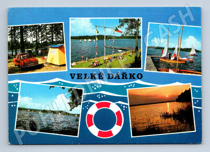 Pohlednice Velké Dářko plachetnice rekreace (M14428)