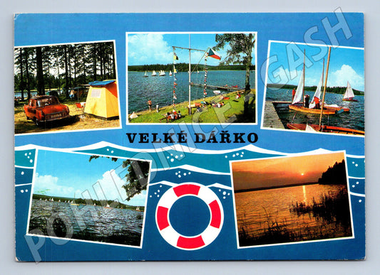 Pohlednice Velké Dářko plachetnice rekreace (M14428)