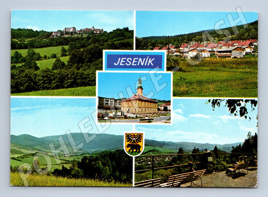Pohlednice Jeseník odeslaná, 70. léta, vícezáběrová (M14440)