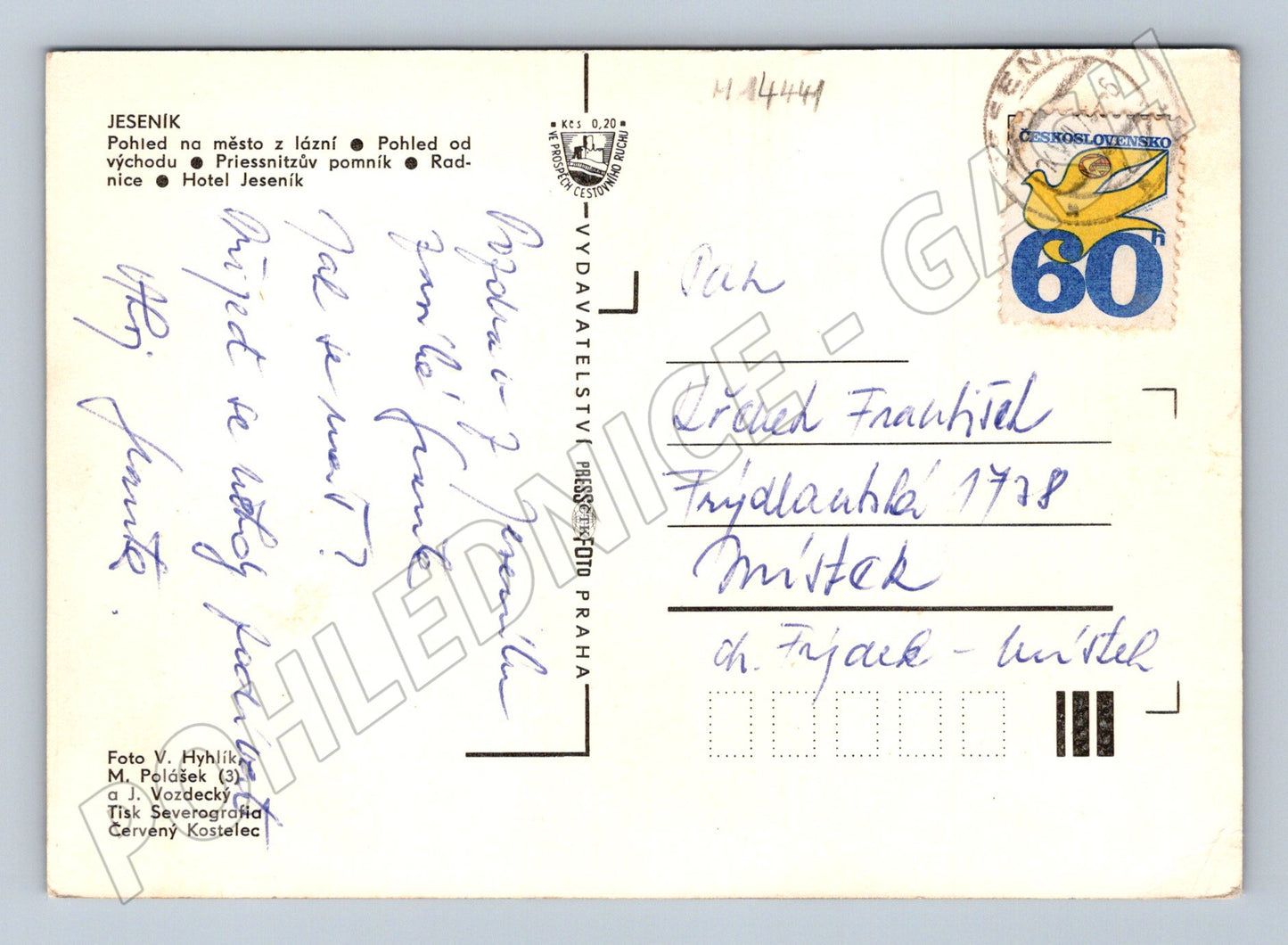 Pohlednice Jeseník vícenásobný pohled (M14441)