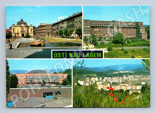 Pohlednice Ústí nad Labem více záběrů města (M14449)