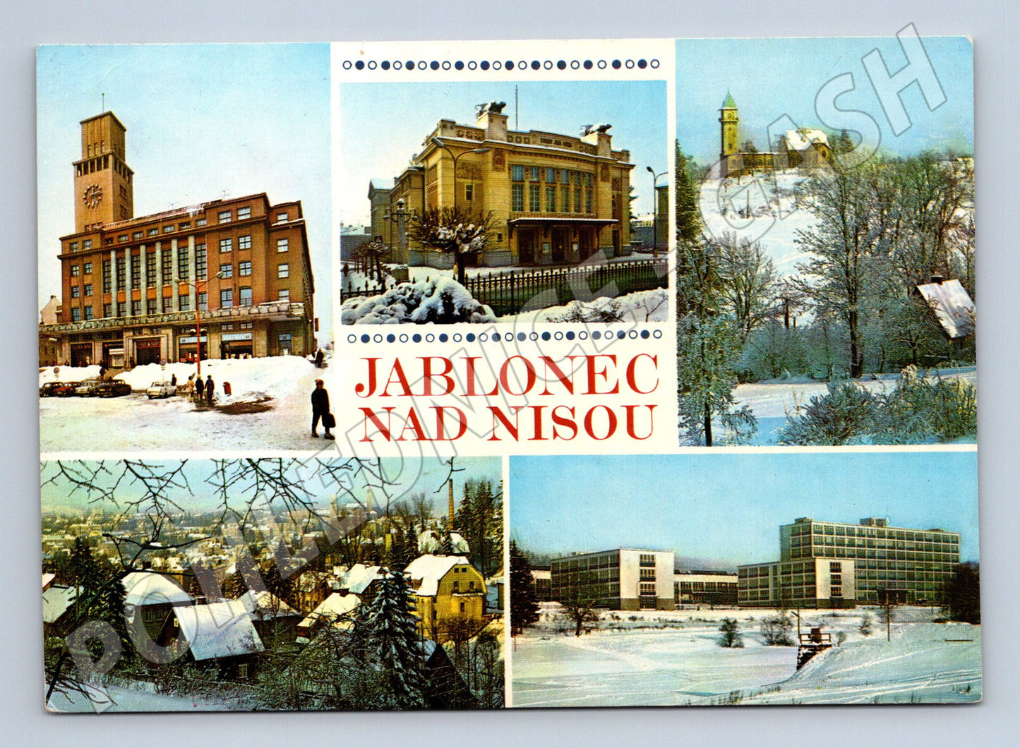 Pohlednice Jablonec nad Nisou zimní koláž (M14481)