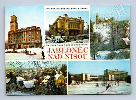 Pohlednice Jablonec nad Nisou zimní koláž (M14481)
