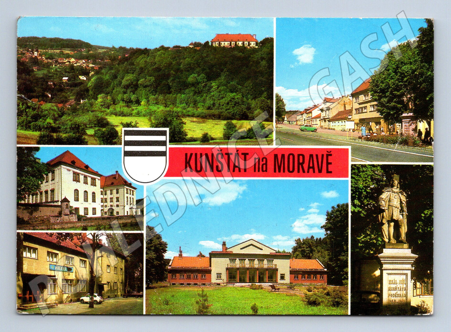 Pohlednice Kunštát na Moravě historická, vypsaná, známka, ČSR (M14491)