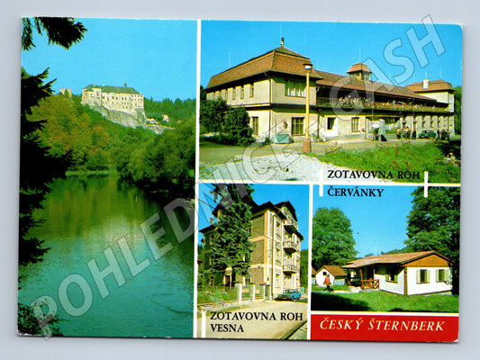 Pohlednice Český Šternberk hrad a zotavovny ROH (M14507)