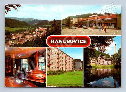 Pohlednice Hanušovice panoráma, pivovar (M14508)