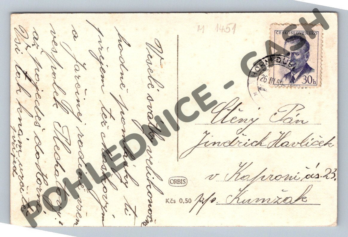 Pohlednice Velikonoční housátka ČSR 1951 (M1451)