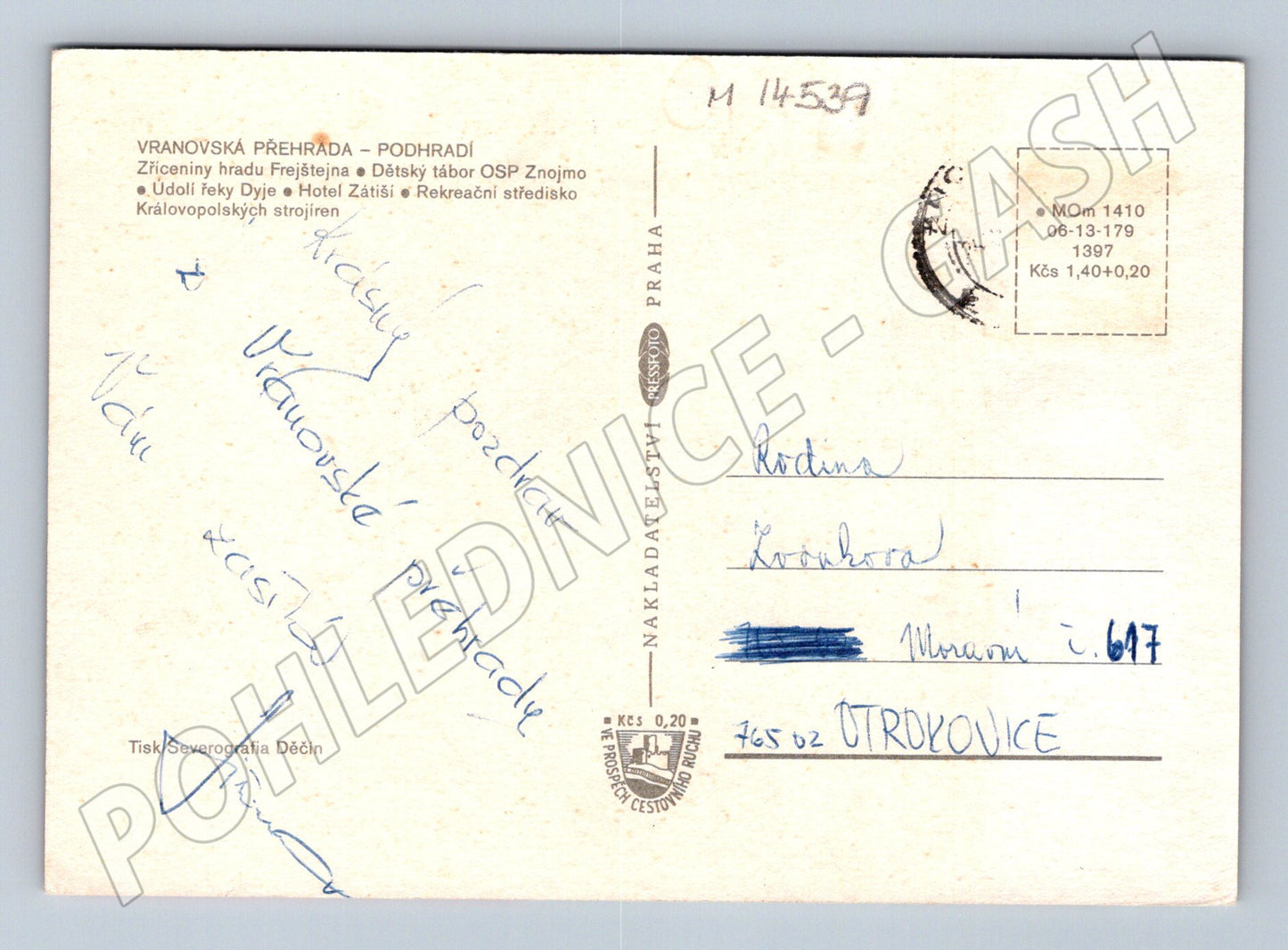 Pohlednice Vranovská přehrada Podhradí (M14539)