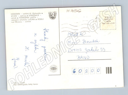 Pohlednice Hodonín a okolí s mapou a fotografiemi (M14546)