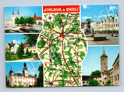 Pohlednice Jihlava a okolí – mapa, památky (M14547)