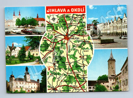 Pohlednice Jihlava a okolí – mapa, památky (M14547)