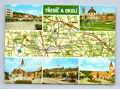 Pohlednice Třebíč a okolí mapa a fotografie (M14549)