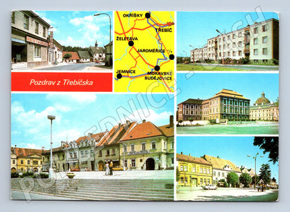 Pohlednice Třebíčsko více pohledů, mapka (M14550)