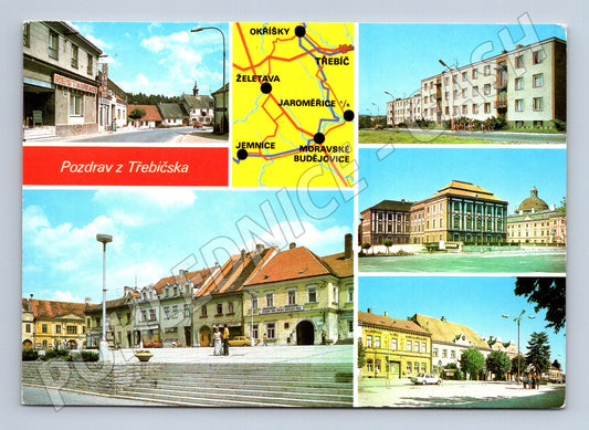 Pohlednice Třebíčsko více pohledů, mapka (M14550)