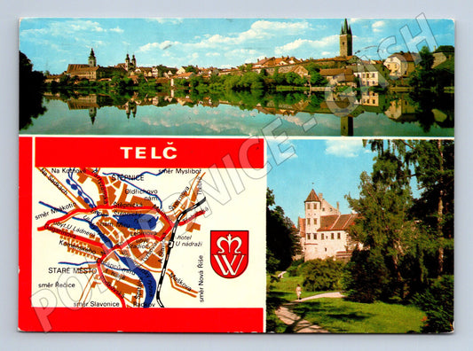 Pohlednice Telč zámek a město (M14551)