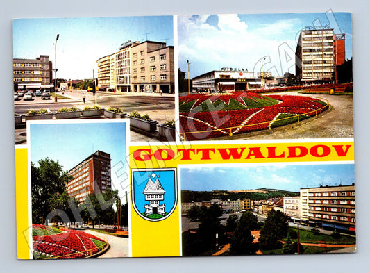 Pohlednice Gottwaldov centrum města socialistická výstavba (M14557)