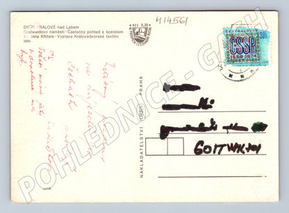 Pohlednice Dvůr Králové náměstí, kostel (M14561)