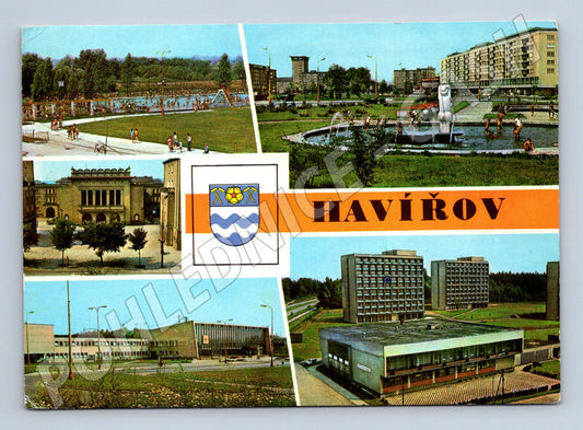 Pohlednice Havířov Hotel Merkur bazén (M14575)