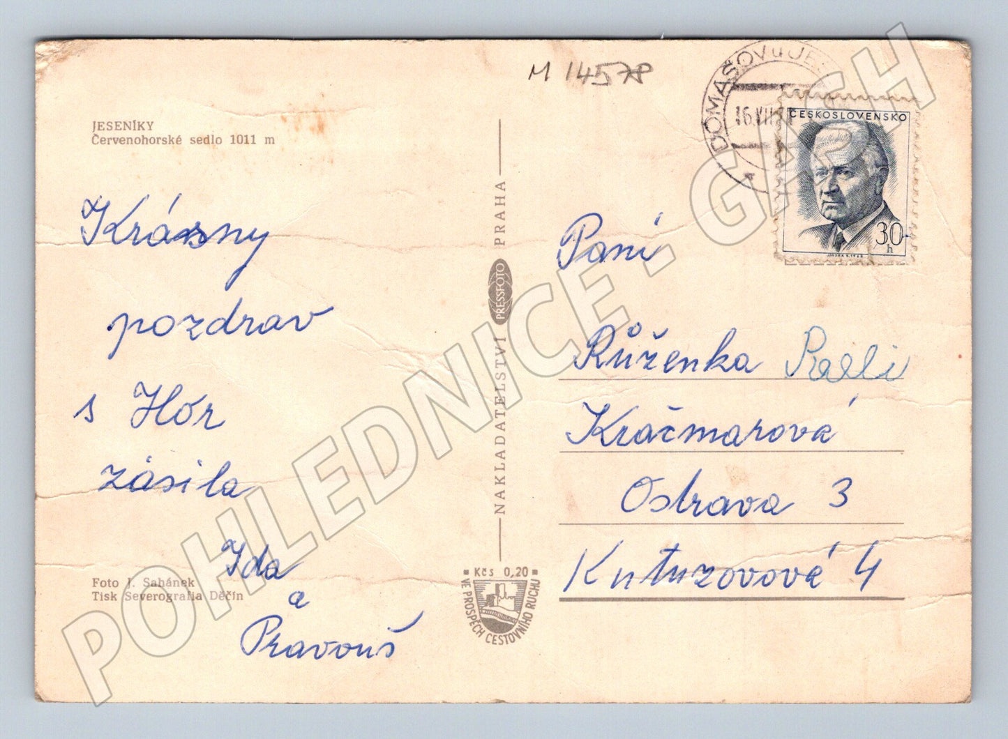 Pohlednice Jeseníky Červenohorské sedlo zimní krajina (M14578)