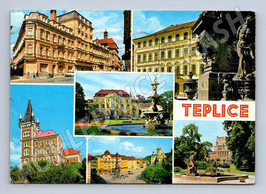 Pohlednice Teplice koláž památek (M14606)
