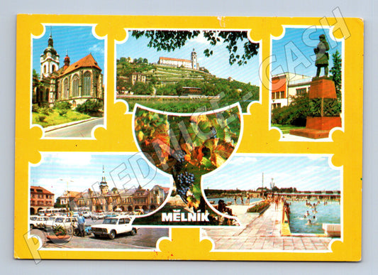 Pohlednice Mělník koláž památek (M14609)